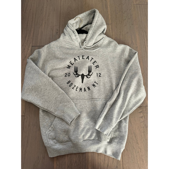 MeatEater BZN Seal Light Gray Bozeman MT Men's Hoodie - Picture 2 of 8